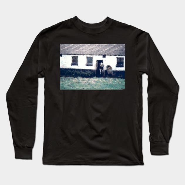 Stable with cow. Long Sleeve T-Shirt by robelf